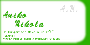 aniko mikola business card